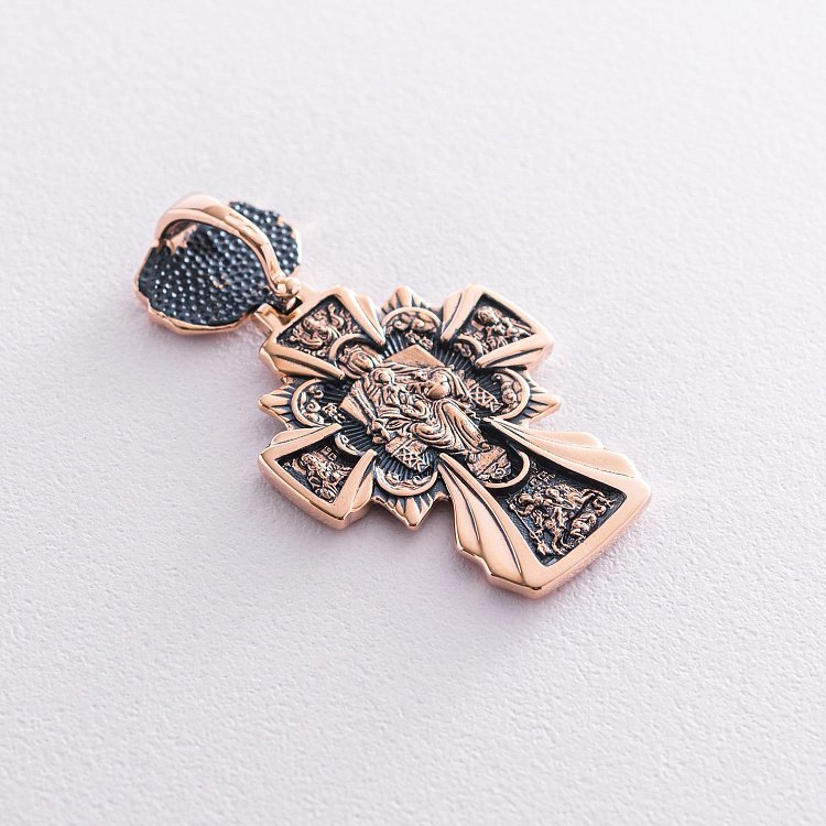 Православний хрест "Розп'яття. Ікона Божої Матері" Державна" п01615 від ювелірного магазину Онікс - 1