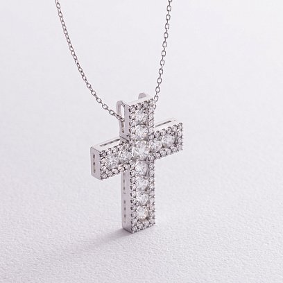 Золотое колье "Крестик" с бриллиантами колб0072di №5