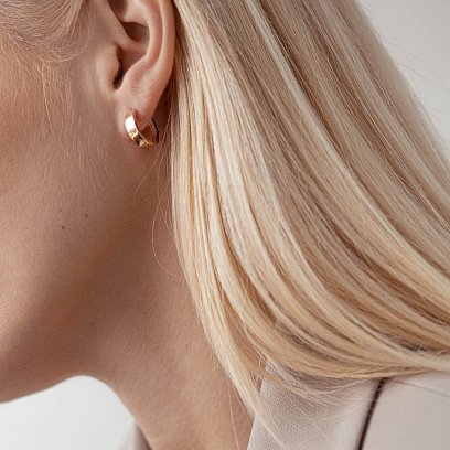 Золотые серьги - кольца с07728 №4