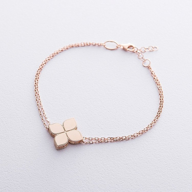 Золотой браслет "Клевер" б04280 от ювелирного магазина Оникс