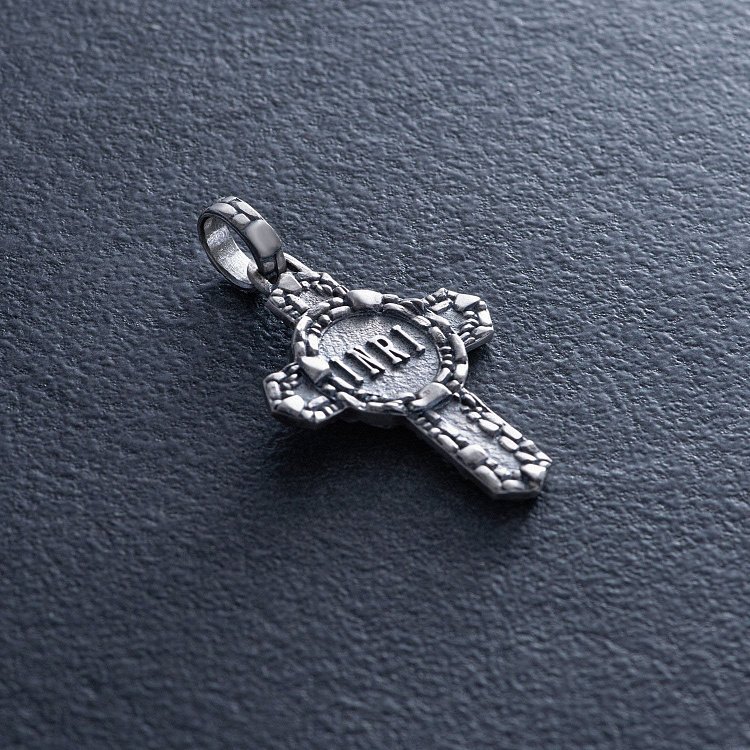 Срібний хрест "Портрет Ісуса Христа у терновому вінці" із чорнінням 7095 від ювелірного магазину Онікс - 3