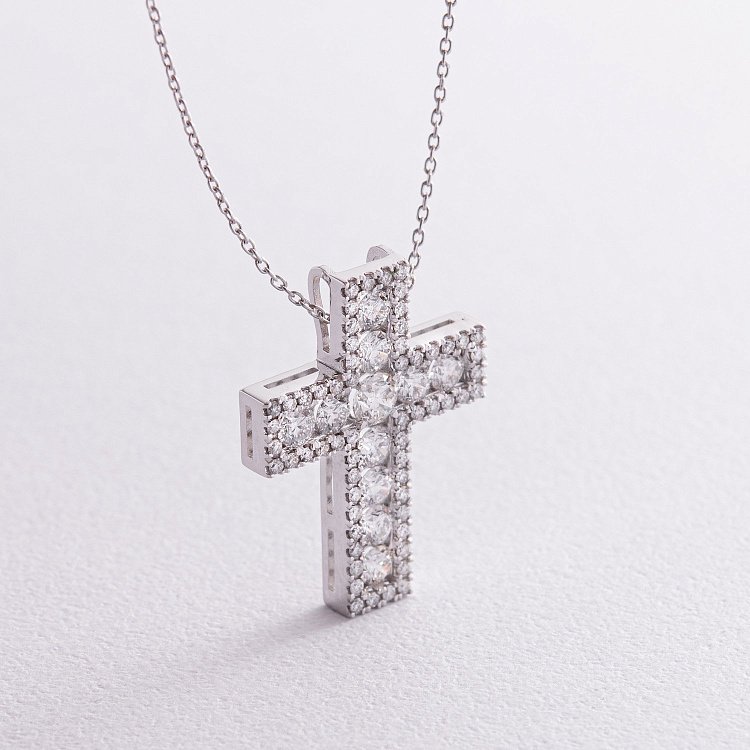 Золотое колье "Крестик" с бриллиантами колб0072di от ювелирного магазина Оникс - 4