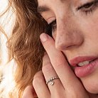 Шариковое кольцо "Сердечко" в белом золоте к07101 от ювелирного магазина Оникс - 4
