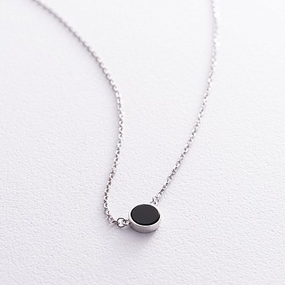 Серебряное колье "Круг" (эмаль) 077240 №3