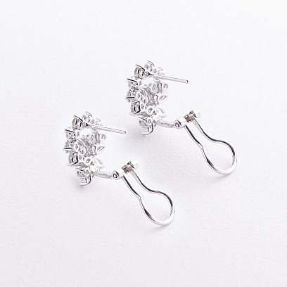 Серьги в белом золоте (бриллианты) сб0693cha №2