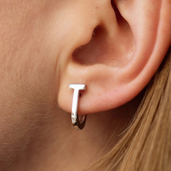 Серьги "Tina" в белом золоте с08794 №2