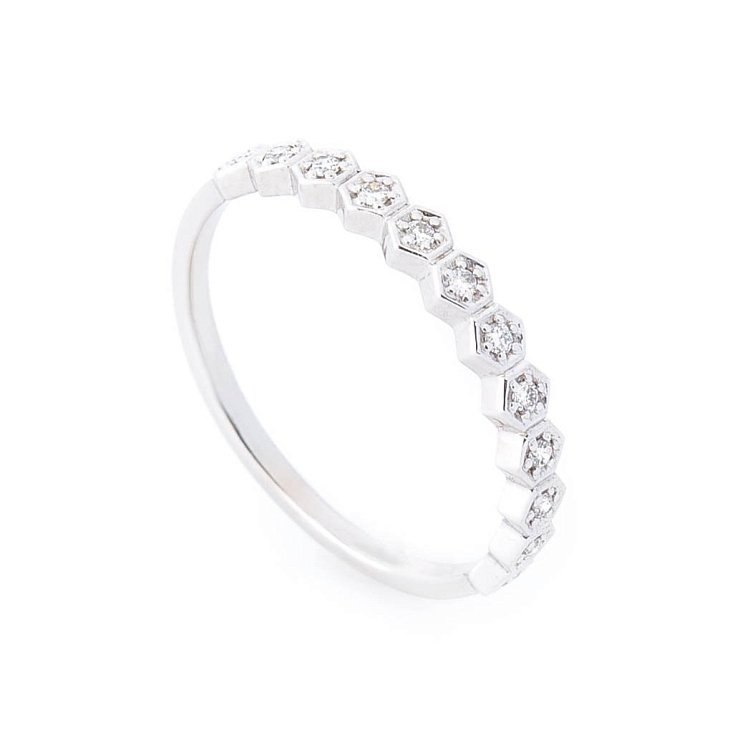 Золота каблучка з діамантами estc248 від ювелірного магазину Онікс