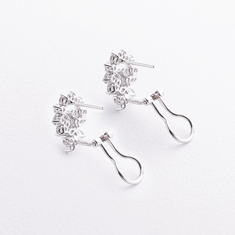 Серьги в белом золоте (бриллианты) сб0693cha от ювелирного магазина Оникс - 1