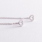 Срібні сережки - протяжки "Сердечка" 123099 от ювелирного магазина Оникс - 4
