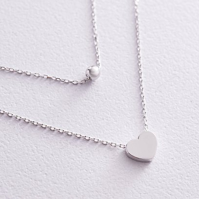 Подвійне золоте кольє "Кулька і серце" кол02279 №6