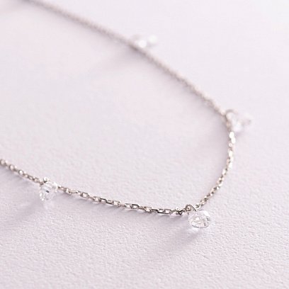 Серебряное колье с фианитами 181198 №5