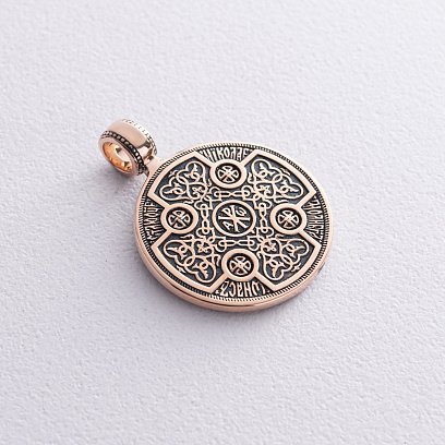 Золота підвіска "Св. Миколай Чудотворець" з чорнінням п02410 №5