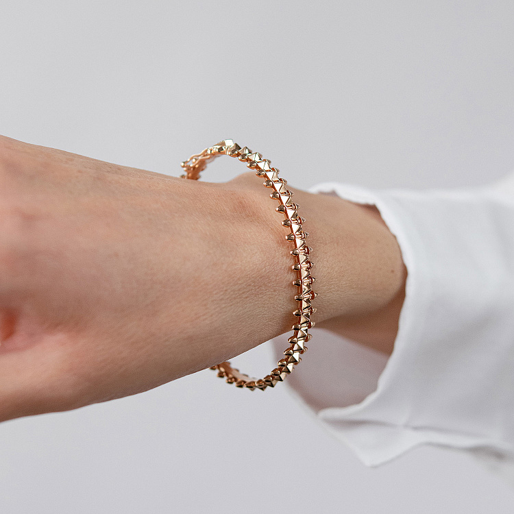 Жесткий золотой браслет "Тереза" б05821 от ювелирного магазина Оникс - 4