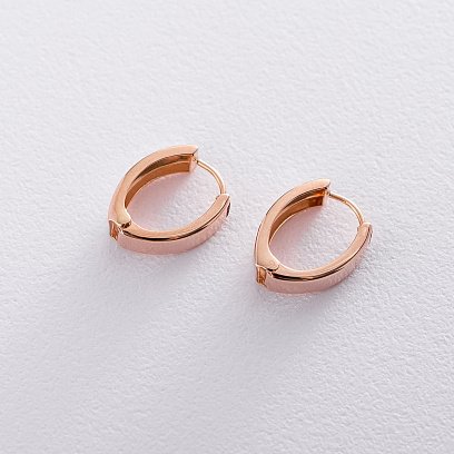 Золотые серьги-кольца без камней с06407 №3