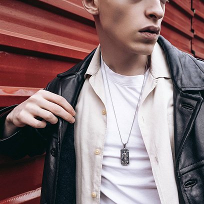 Срібний кулон "Архангел Михаїл" (можливе гравіювання) 133178 №2