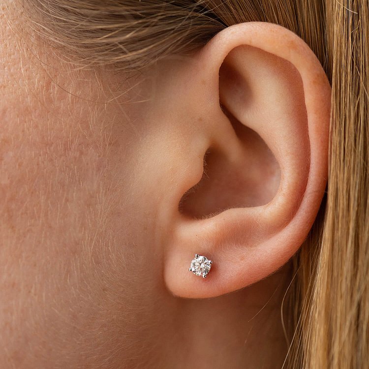 Золоті сережки - пусети 2 в 1 з діамантами  331731121 від ювелірного магазину Онікс - 3