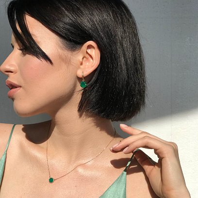 Золоте кольє з оніксом кол01416 №4