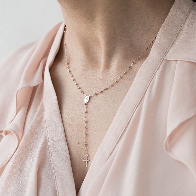 Золоте кольє "Розарій" з хрестиком і ладанкою кол01154 від ювелірного магазину Онікс - 5