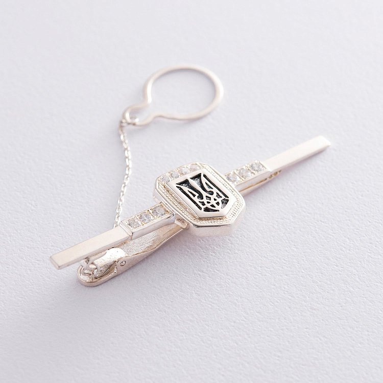 Серебряный зажим для галстука Герб Украины "Тризуб" 17029 от ювелирного магазина Оникс