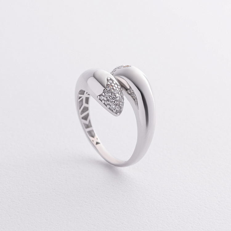 Кольцо "Rosemarie" в белом золоте (фианиты) к08289 от ювелирного магазина Оникс