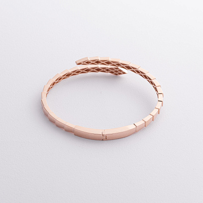 Жорсткий браслет "Змія" у червоному золоті б05728 №2