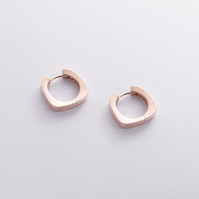 Сережки - кільця "Nora" у червоному золоті с09014 №3