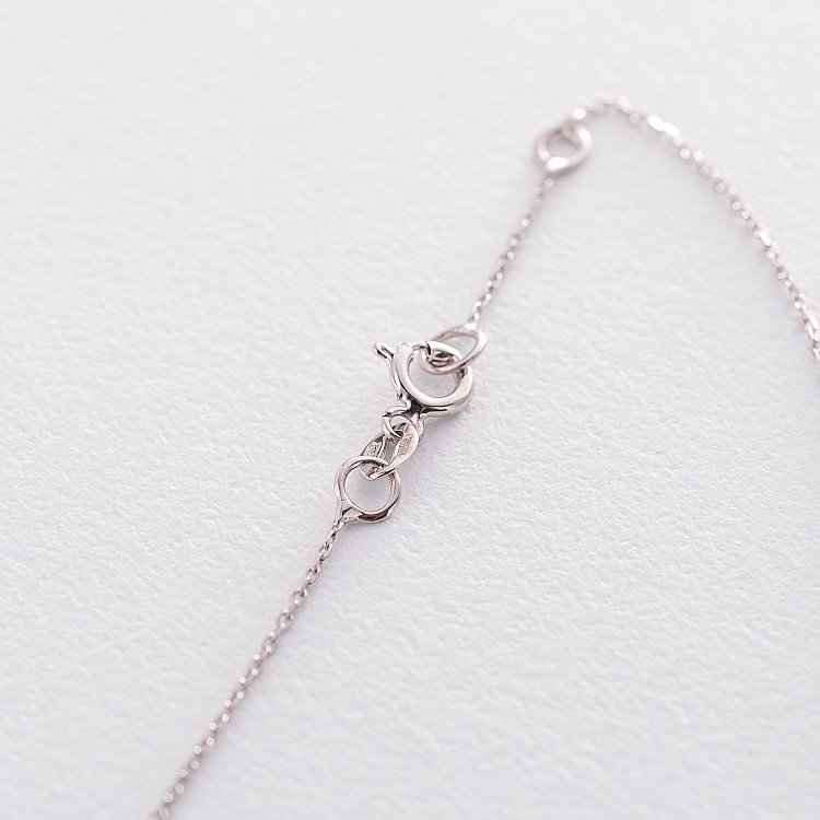 Браслет на ногу "Love" в белом золоте б04394 от ювелирного магазина Оникс - 2