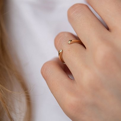 Кольцо "Джолин" в желтом золоте (фианиты) к07480 №2