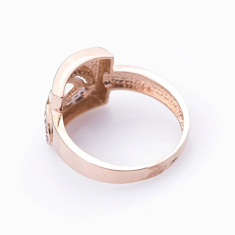 Золотое кольцо с фианитами к04956 от ювелирного магазина Оникс - 1