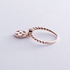 Золотое кольцо "Клевер" с фианитом к07049 от ювелирного магазина Оникс - 3