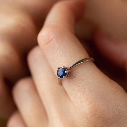 Серебряное кольцо с сапфиром GS-01-047-31 №4