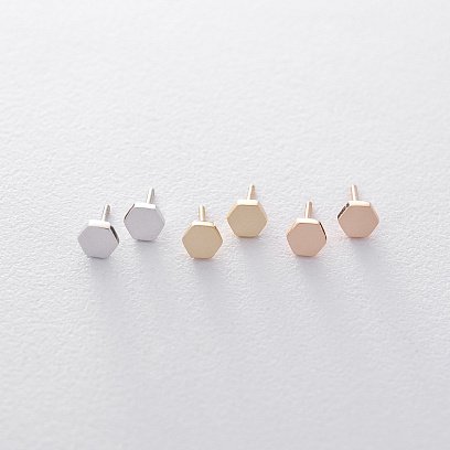 Золоті сережки-пусети с06183 №3