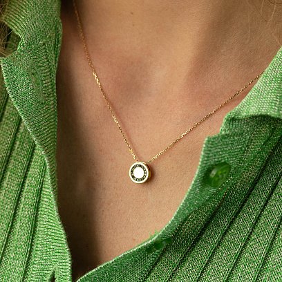 Золотое колье с черными бриллиантами 734513122 №2