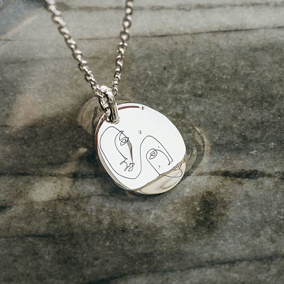 Серебряный кулон "Половинки целого" 133045пол №6