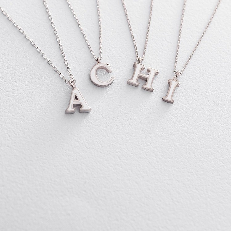 Срібне кольє з літерою С 18618б від ювелірного магазину Онікс - 2