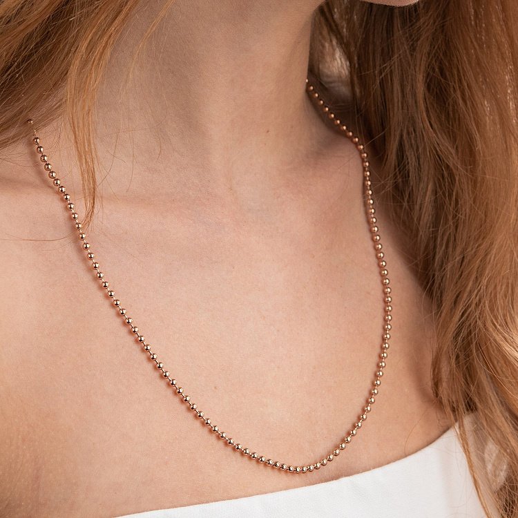 Золотая шариковая цепочка ц00426 от ювелирного магазина Оникс - 1