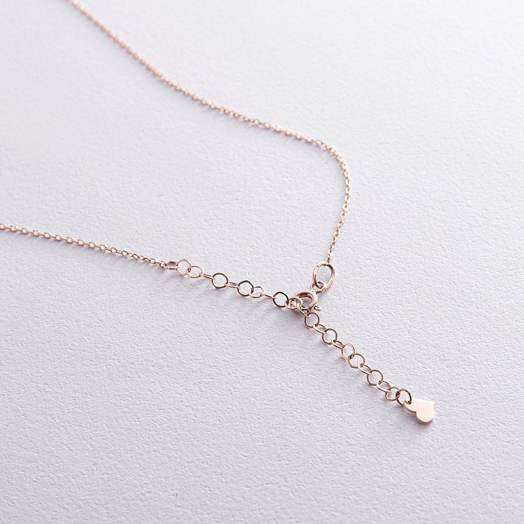 Колье "Сердечко" с синт. опалом (красное золото) кол02413 от ювелирного магазина Оникс - 6