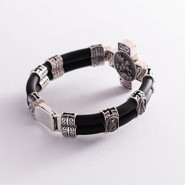 Срібний православний браслет "Господь Вседержитель. Георгій Переможець" 141601 від ювелірного магазину Онікс - 3