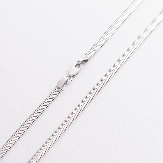 Колье "Gisele" в белом золоте (снейк - 3 мм) ц00327-3