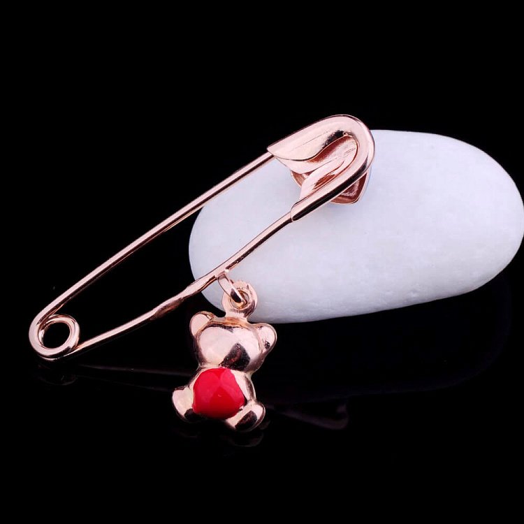 Золота шпилька "Ведмедик і око Фатіми" зак00214 від ювелірного магазину Онікс - 1