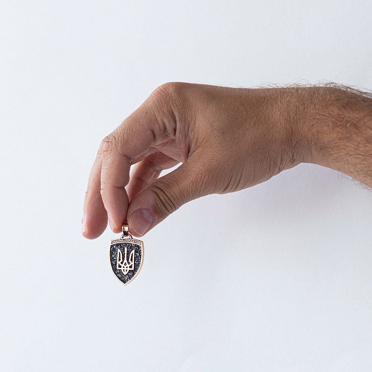 Золотий кулон "Герб України - Тризуб. Україна понад усе. Отче наш / Індивідуальне гравіювання" п03711 від ювелірного магазину Онікс - 8