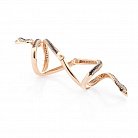 Золотое кольцо на фалангу "Змея" с фианитами к05253 от ювелирного магазина Оникс - 3
