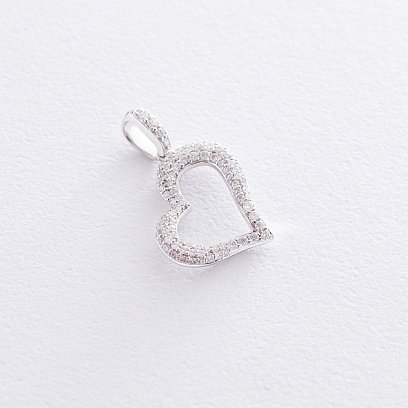 Золотой кулон "Сердце" с бриллиантами п189