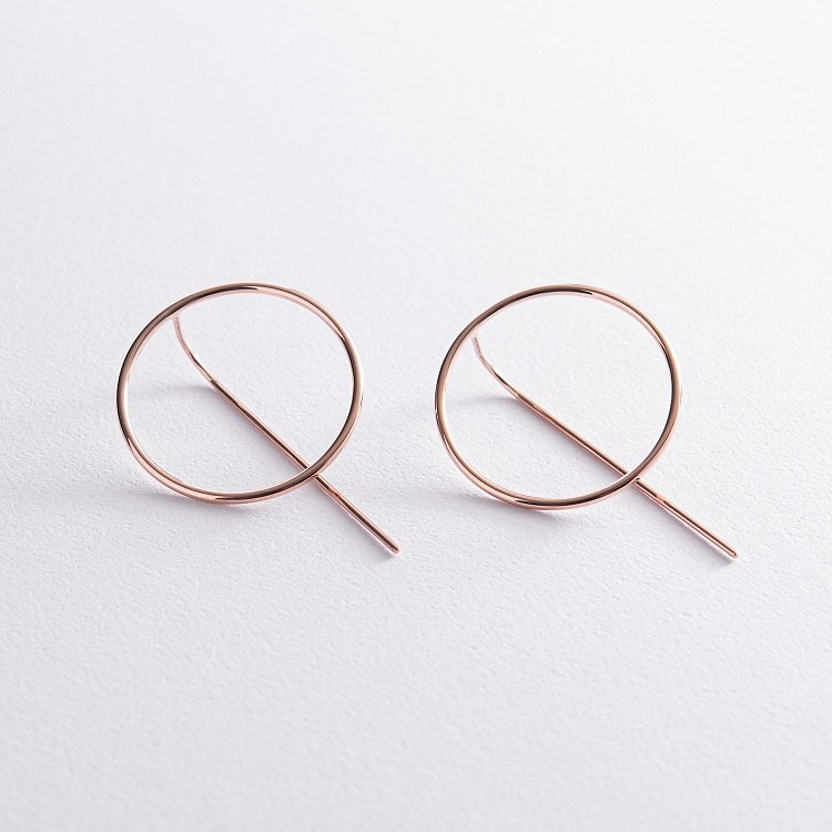 Серьги "Геометрия" в красном золоте с07882 от ювелирного магазина Оникс - 1