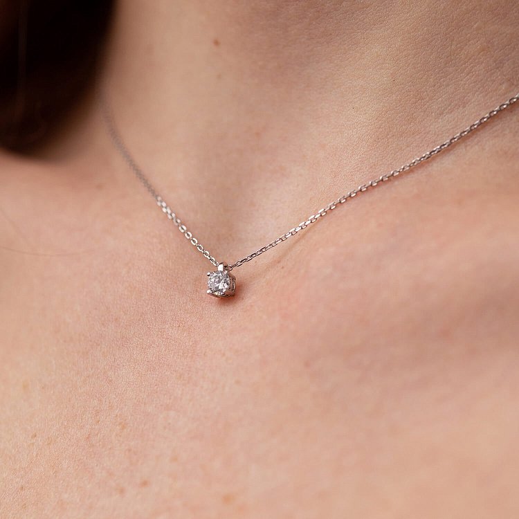 Срібне кольє з фіанітом 908-01045 від ювелірного магазину Онікс - 3