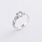 Кольцо "Сердце" в белом золоте (фианит) к06288 от ювелирного магазина Оникс - 2