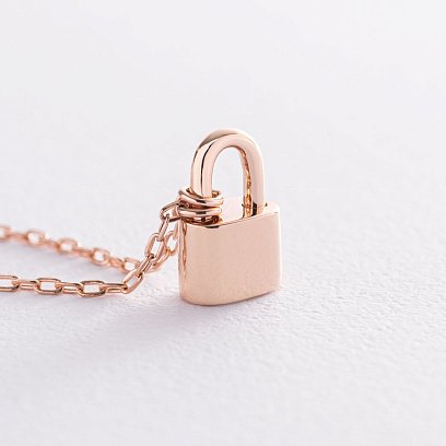 Колье "Замочек" в красном золоте кол01890 №5
