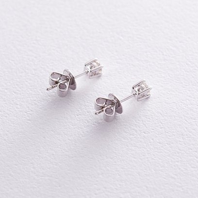 Золотые серьги-пусеты с бриллиантами сб0187fn №3