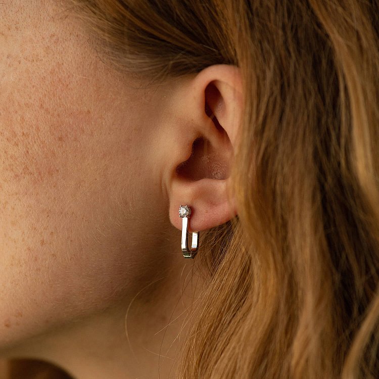 Золотые серьги с бриллиантами 319621121 от ювелирного магазина Оникс - 1