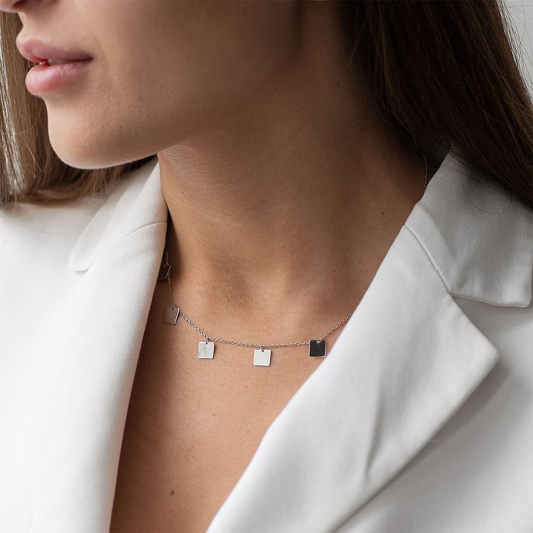 Золотое колье "Квадратики" кол01736 от ювелирного магазина Оникс - 1